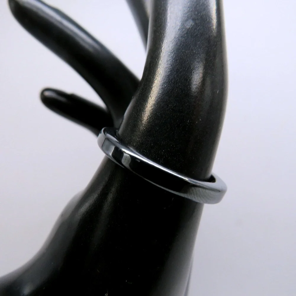 Unbranded Polished Gunmetal Hematite Style Non Magnetic Band Ring Size 9